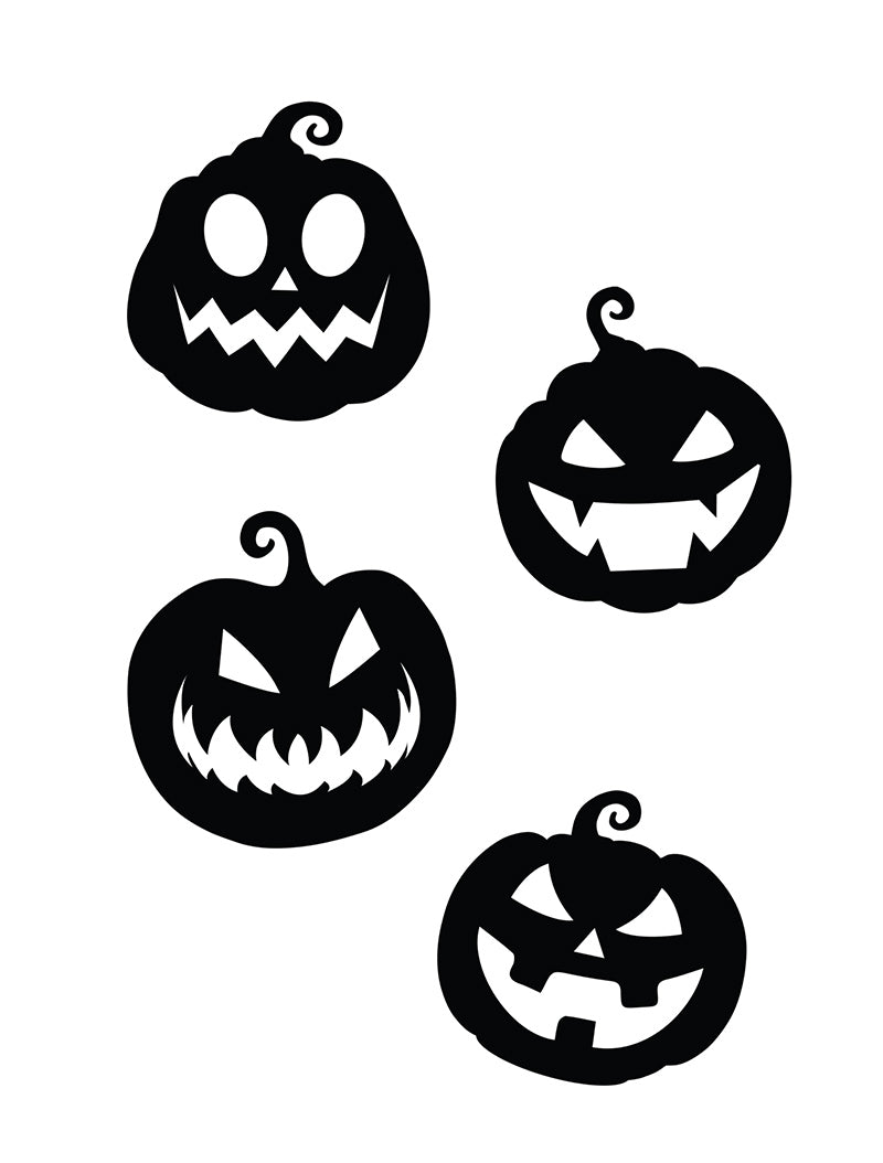 GP24685 – Halloween Kürbis Silhouetten Wandverzierung – Farbe: Schwarz