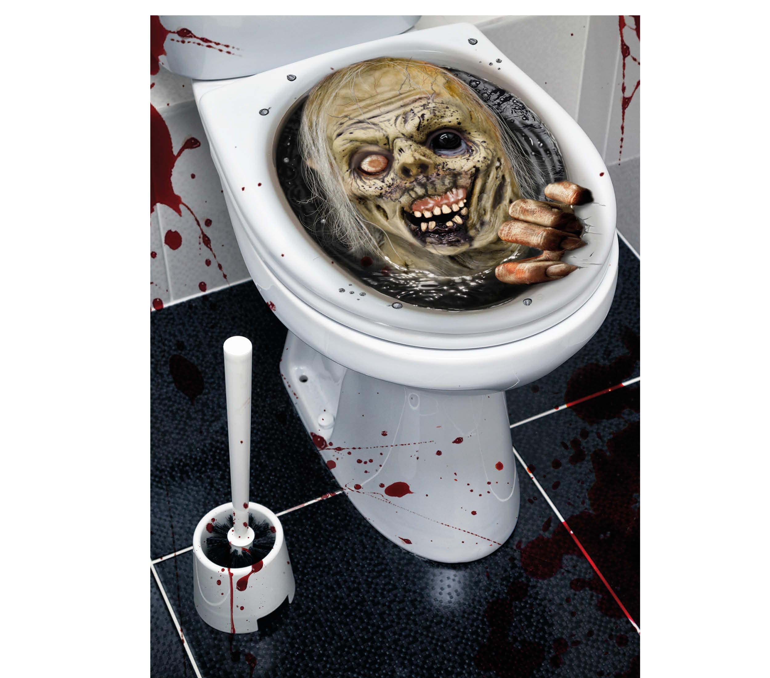GP24688 – Zombie Halloween Sticker Geisterhafte WC – Farbe: Mehrfarbig