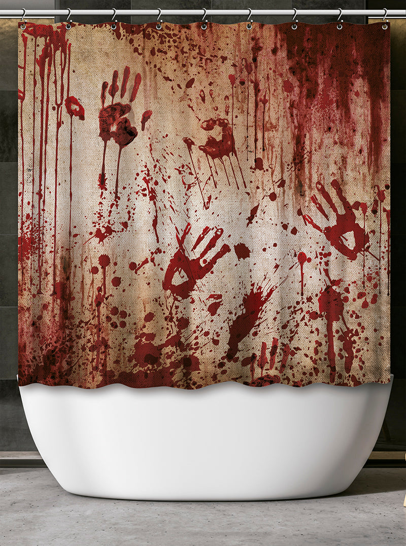 GP24699 – Clown Horror Duschvorhang Halloween Blutig – Farbe: Beige, Ansicht 2