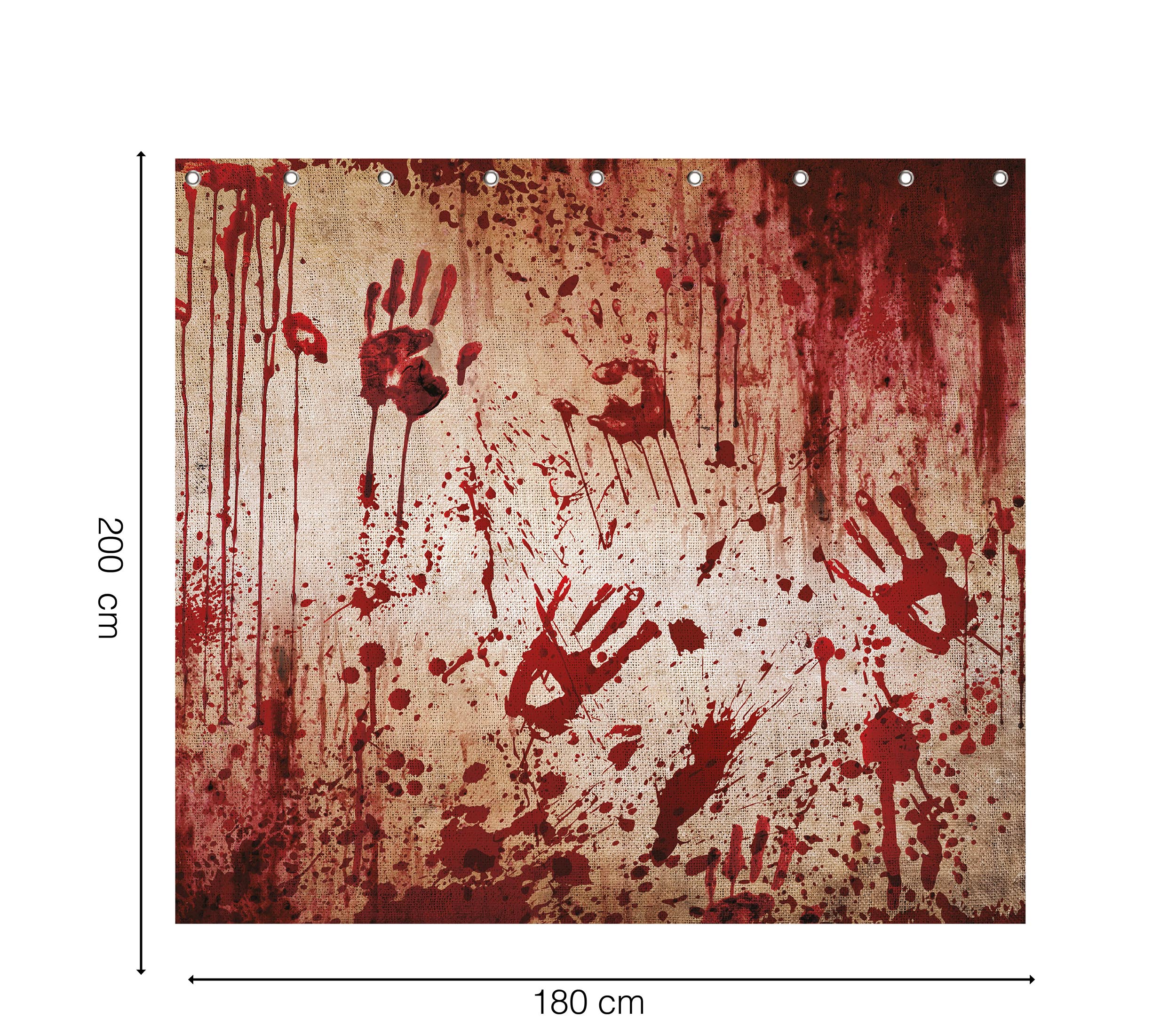 GP24699 – Clown Horror Duschvorhang Halloween Blutig – Farbe: Beige