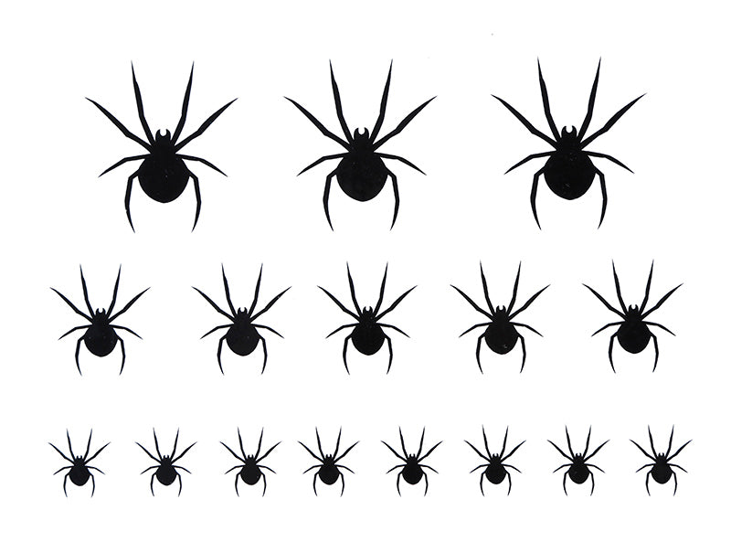 GP24709 – Halloween Spinnen Temporäre Tattoos – Farbe: Schwarz