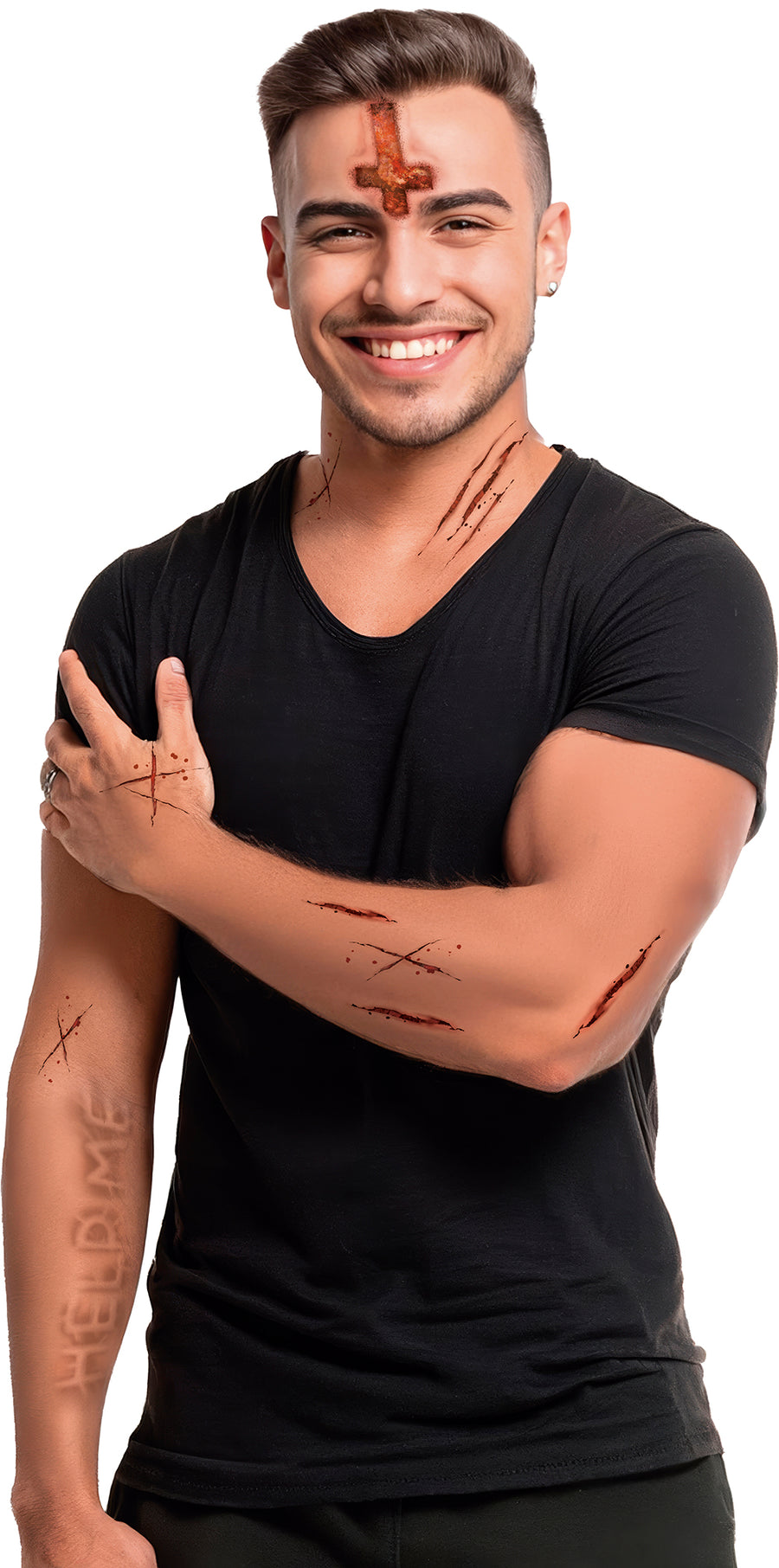 GP24712 – Halloween Teufelswunden Gruselige Tattoos – Farbe: Natural, Ansicht 2