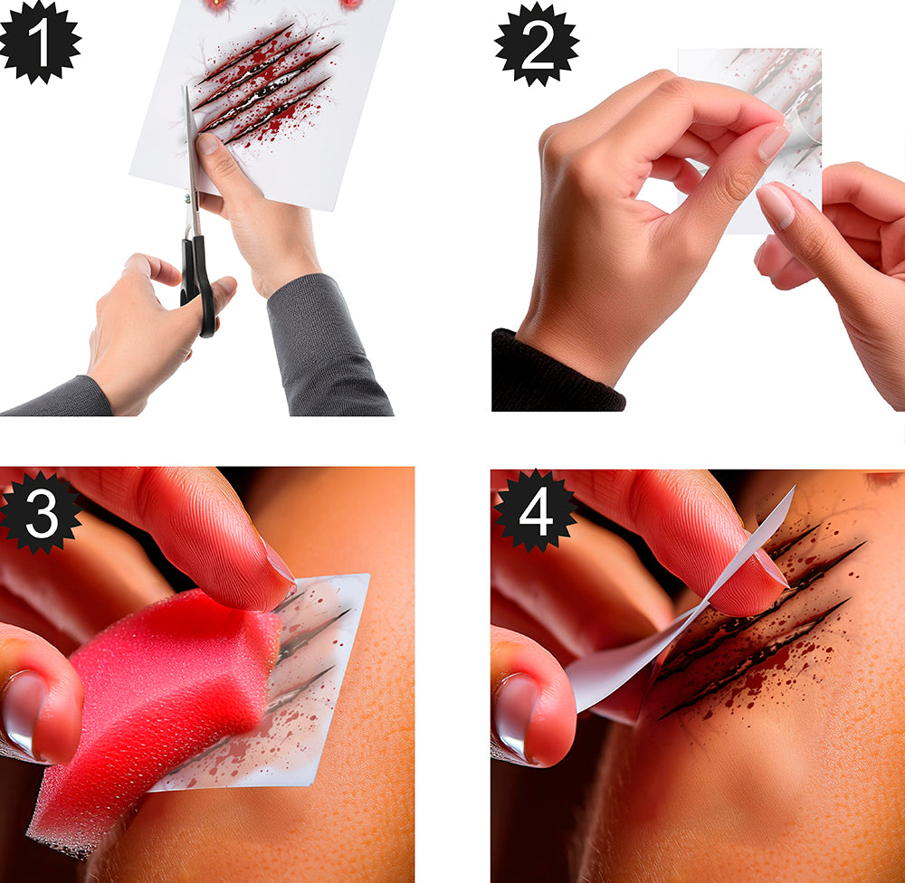 GP24713 – Halloween Wunden Tattoo Gruselige Effekte – Farbe: Natural