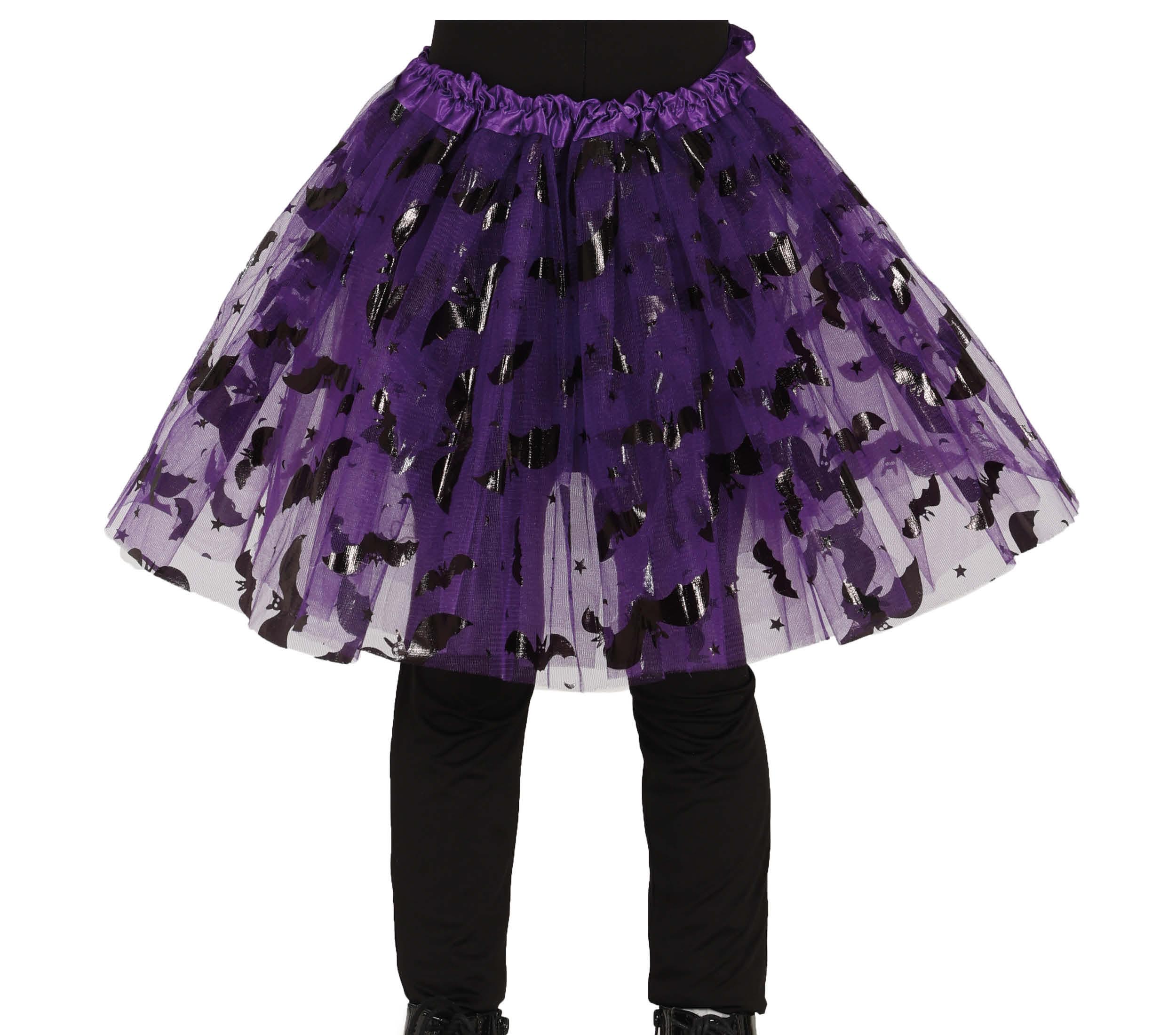 GP24812 – Hexe Halloween Tutu Rock Orange Lila – Farbe: Lila