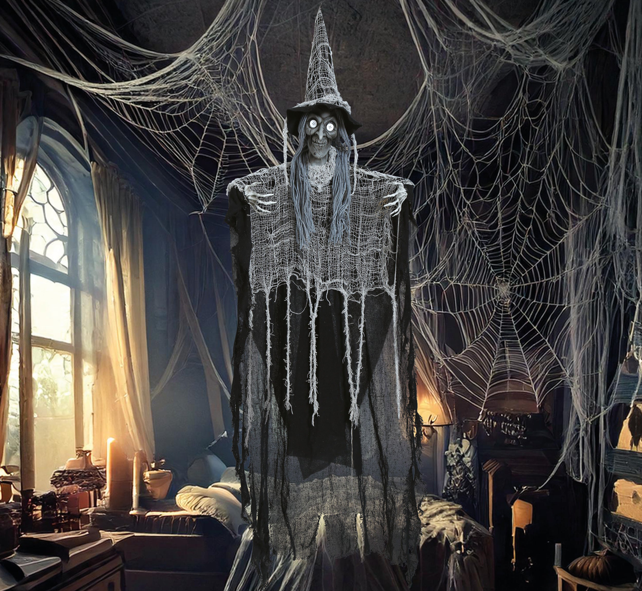 GP24872 – Hexe Halloween Figur Dekoration Spukhaus – Größe: Standard