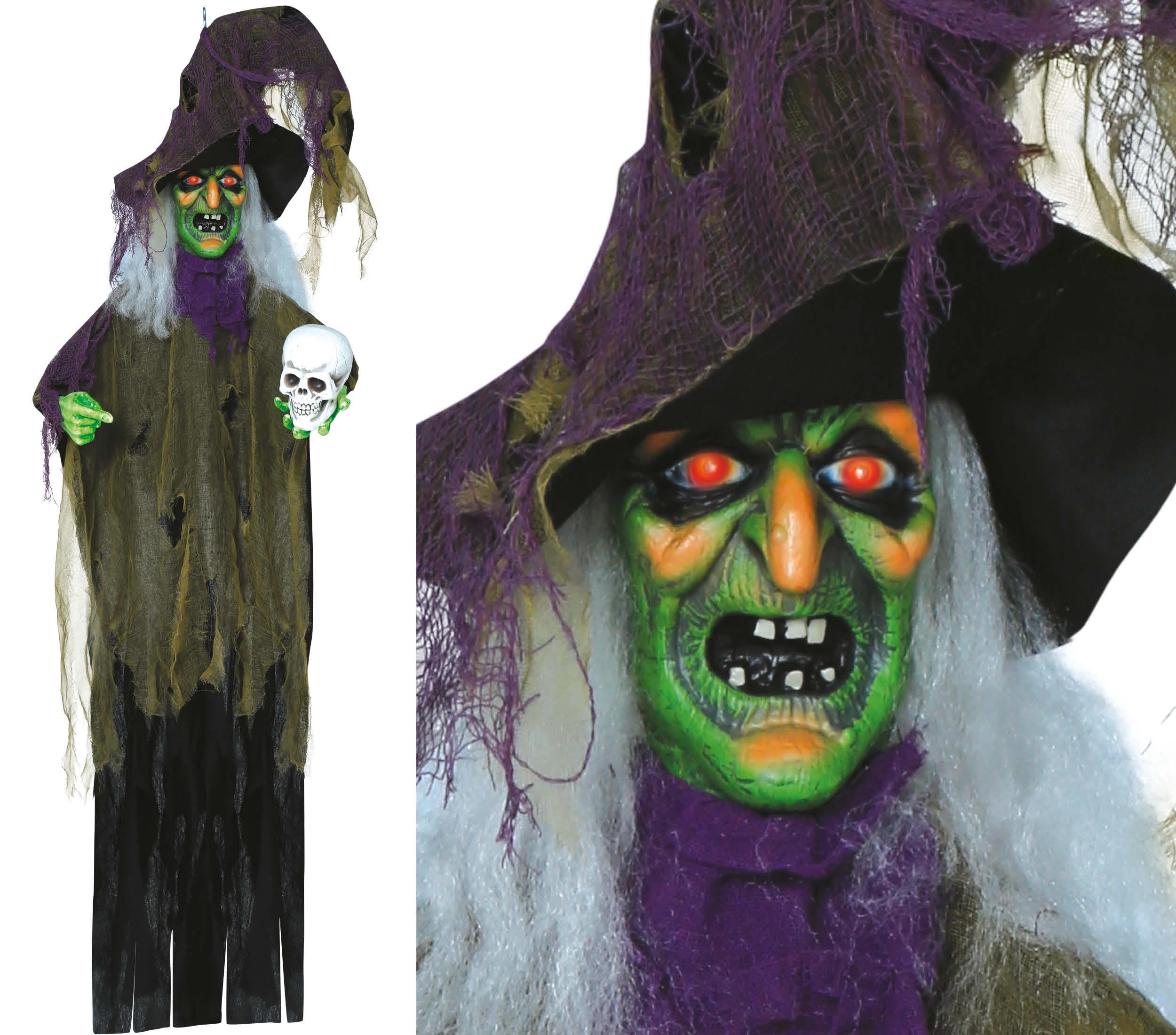 GP24900 – Hexe Schädel Halloween Hängehorror – Größe: Standard