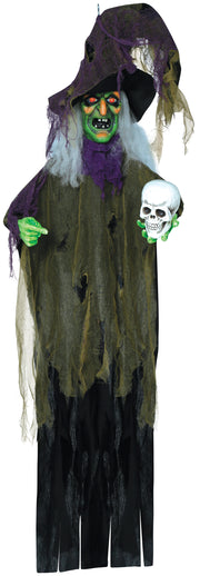 Hexe Schädel Halloween Hängehorror, Bild 3