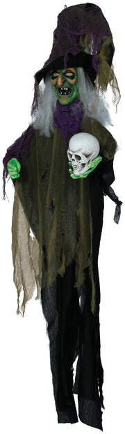 Hexe Schädel Halloween Hängehorror, Bild 4