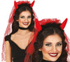 GP24916 – Dämonischer Haarreif Halloween Teufelshörner – Farbe: Rot