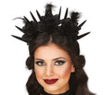 Gothic Blumen Haarreif für Damen schwarz
