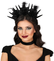 Gothic Blumen Haarreif für Damen schwarz, Bild 2