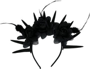 Gothic Blumen Haarreif für Damen schwarz, Bild 3