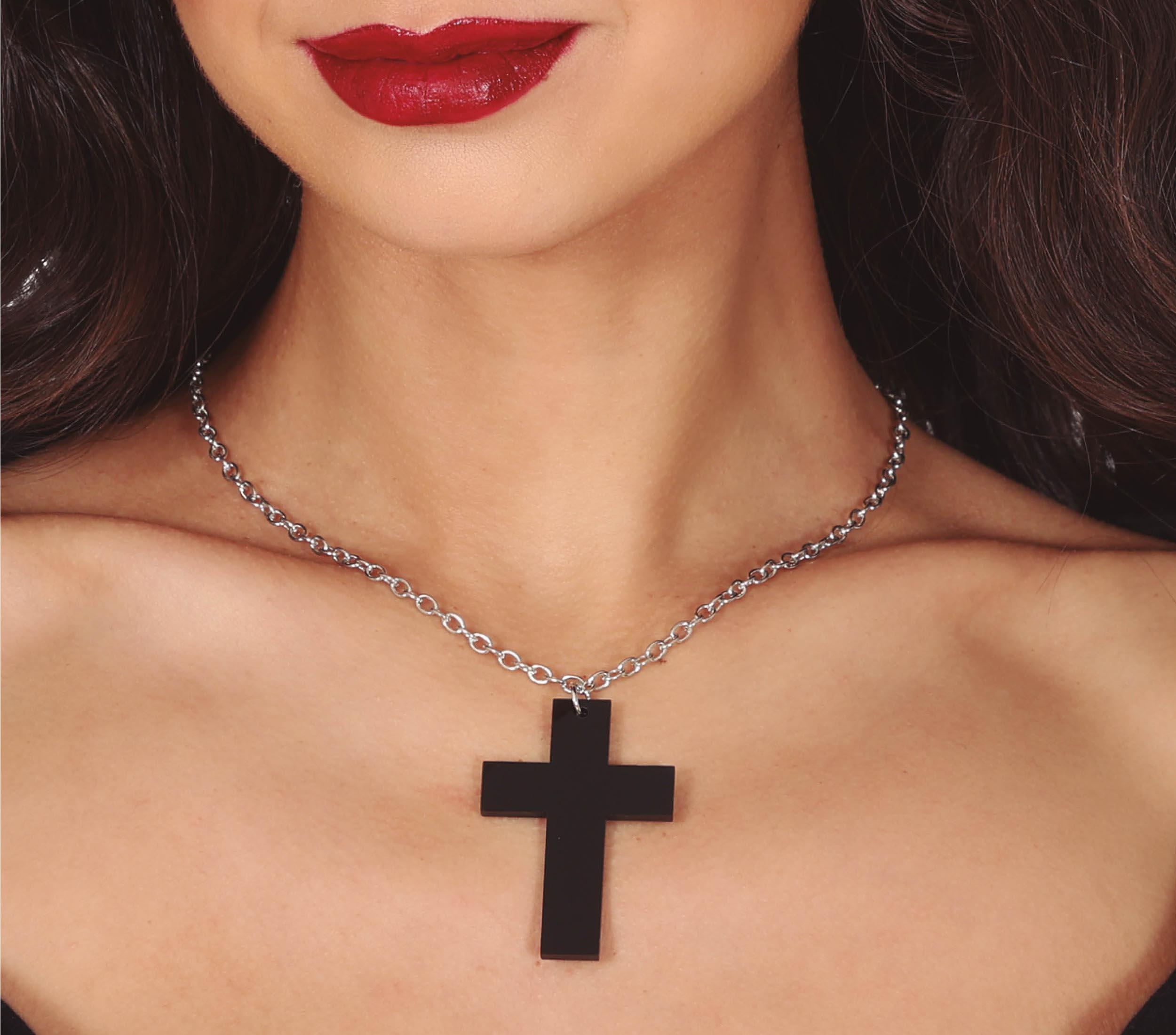 GP24941 – Religion Kreuz Halskette Gotik – Farbe: Schwarz