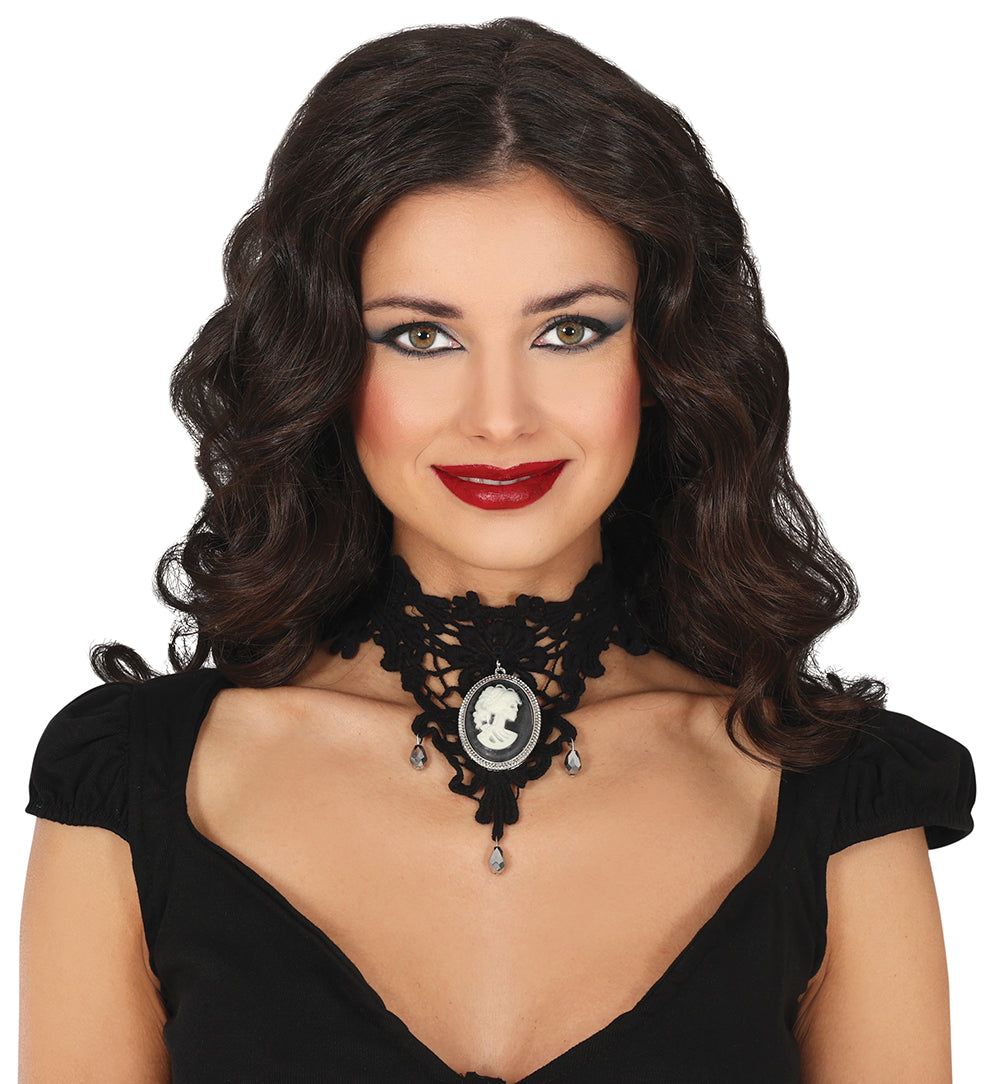 GP24944 – Marquise Halsband Vintage Anhänger – Farbe: Schwarz