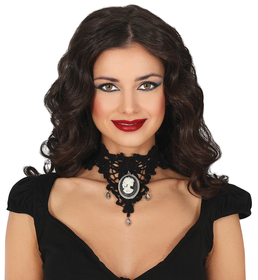 GP24944 – Marquise Halsband Vintage Anhänger – Farbe: Schwarz, Ansicht 2