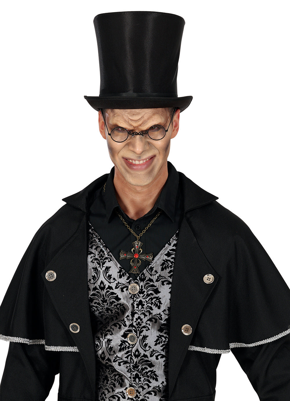 GP24945 – Vampirische Kreuz Kette Rubin Gothic – Farbe: Schwarz