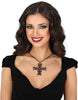 GP24945 – Vampirische Kreuz Kette Rubin Gothic – Farbe: Schwarz