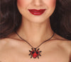 GP24947 – Halloween Spinnenkette Rubin Schmuck Glamouröse – Farbe: Schwarz
