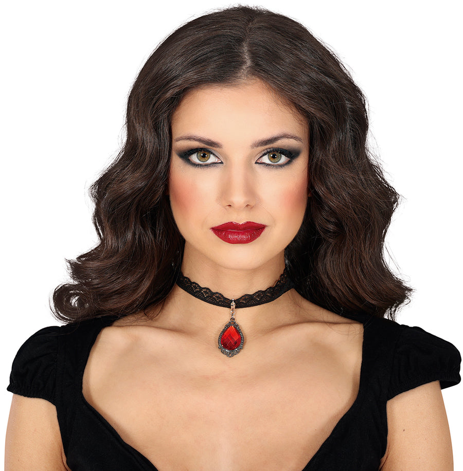 GP24949 – Prinzessin Marquis Rubin Choker – Farbe: Schwarz, Ansicht 2