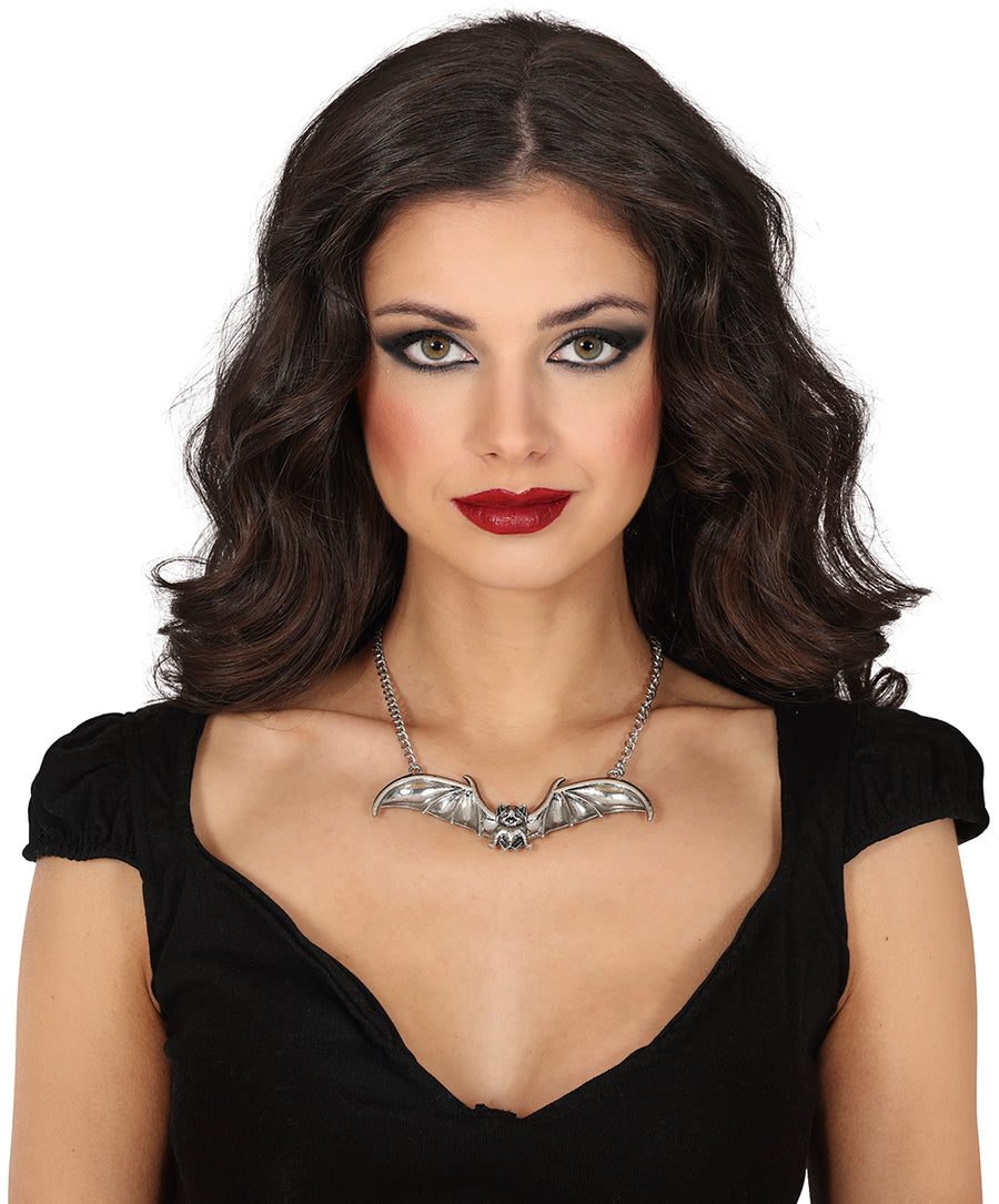 GP24952 – Vampir Fledermaus Halskette Halloween – Farbe: Silber, Ansicht 2