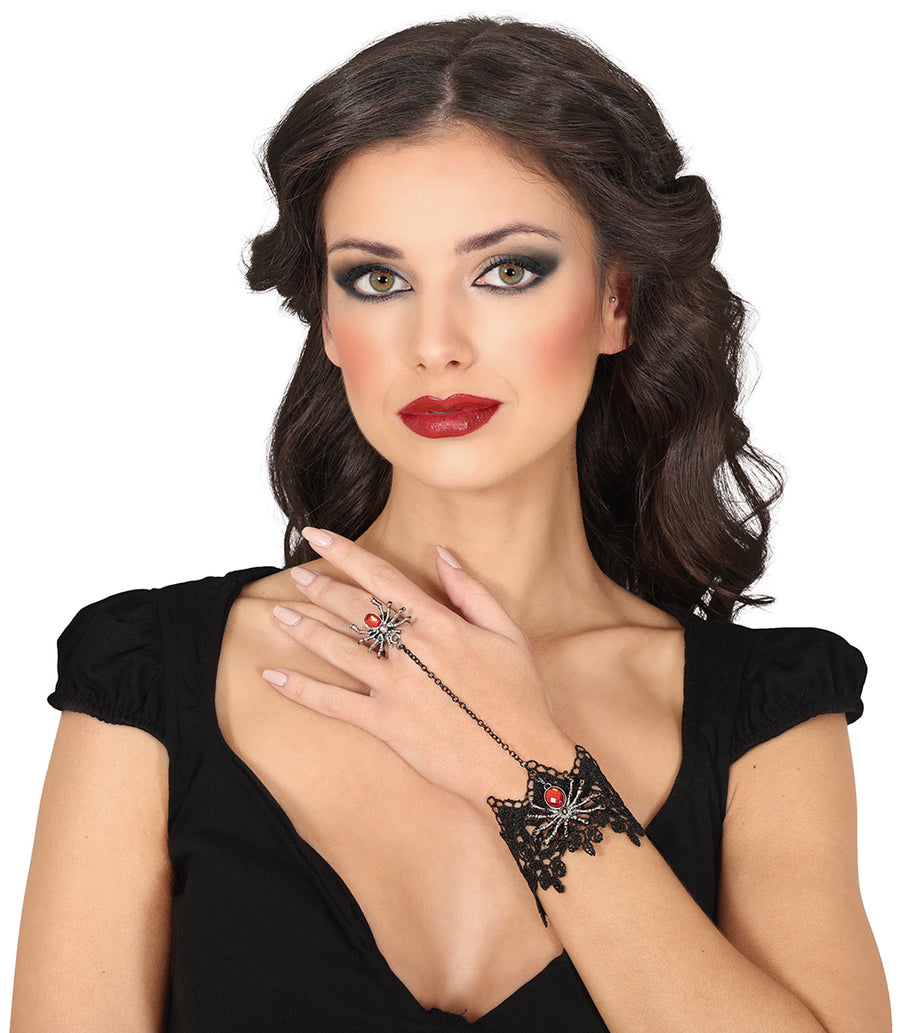 GP24954 – Vampir Halloween Schmuck Spider Armband – Farbe: Schwarz, Ansicht 2
