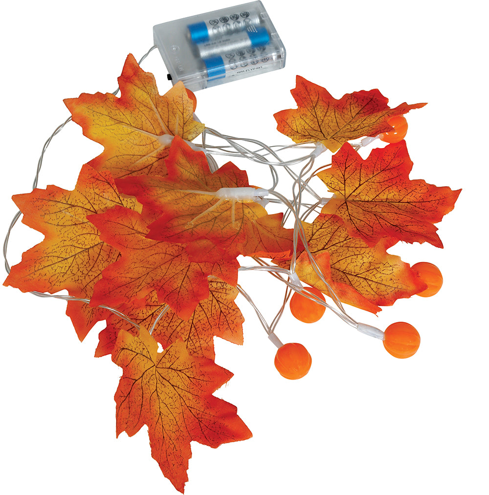 GP24994 – Halloween Kürbisgirlande Herbstdeko Kürbisblätter – Farbe: Orange