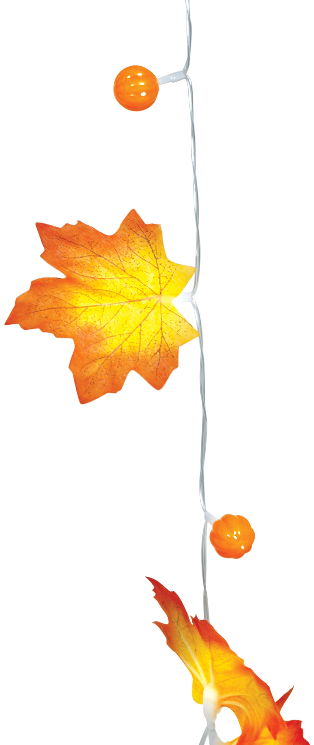 GP24994 – Halloween Kürbisgirlande Herbstdeko Kürbisblätter – Farbe: Orange