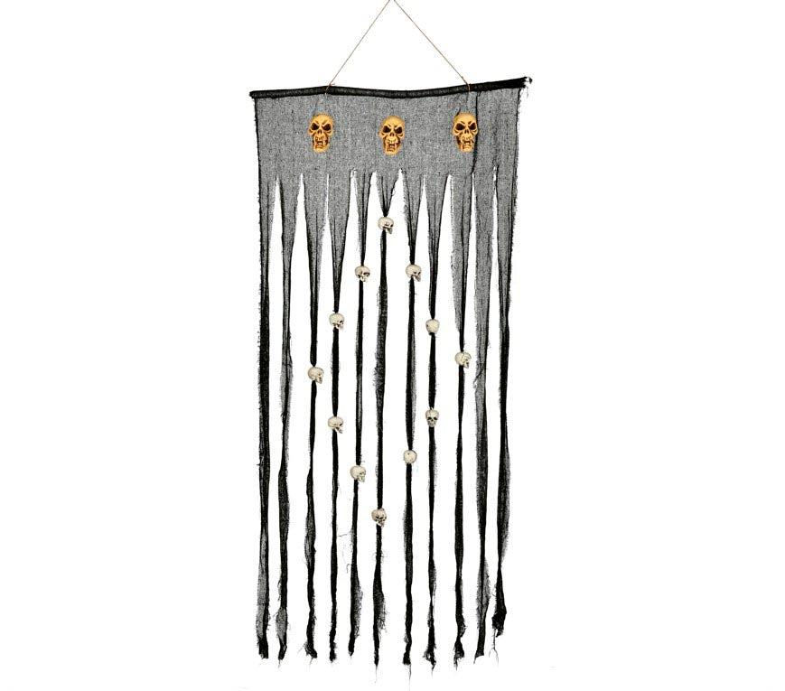 GP26046 – Skelett Totenkopf Vorhang Halloween – Farbe: Schwarz