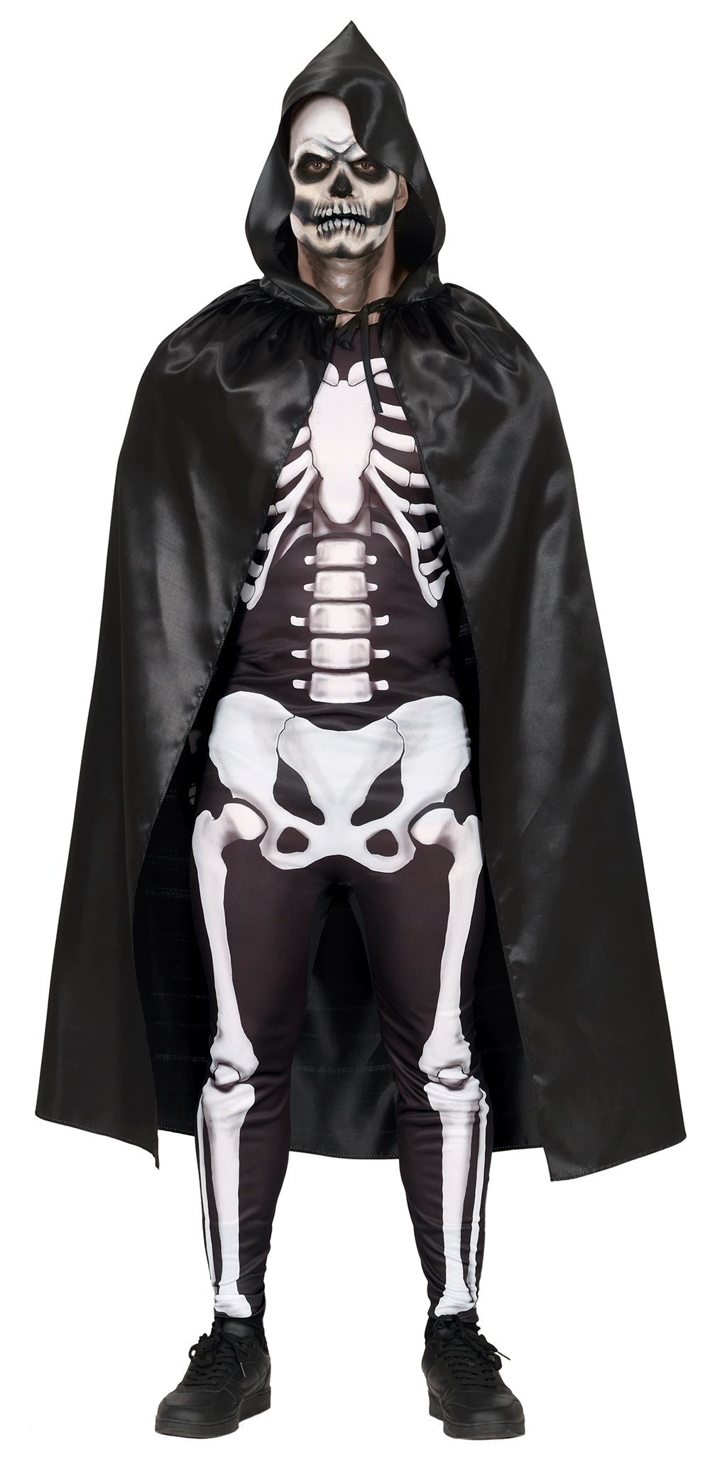 GP26138 – Skelett Dämon Umhang Kapuze Halloween – Farbe: Schwarz