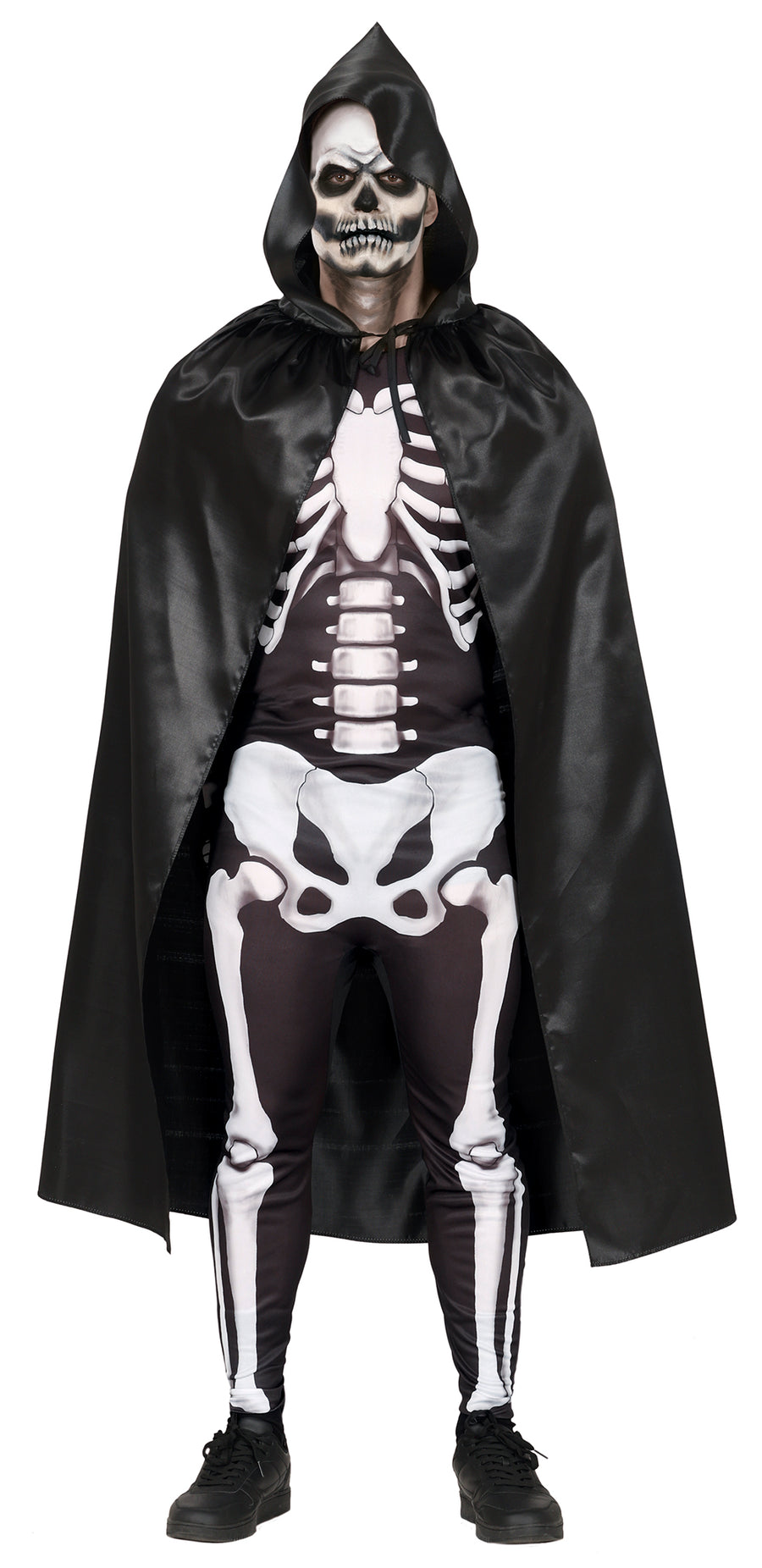 GP26138 – Skelett Dämon Umhang Kapuze Halloween – Farbe: Schwarz, Ansicht 2