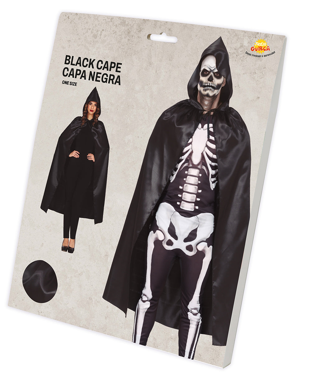 GP26138 – Skelett Dämon Umhang Kapuze Halloween – Farbe: Schwarz
