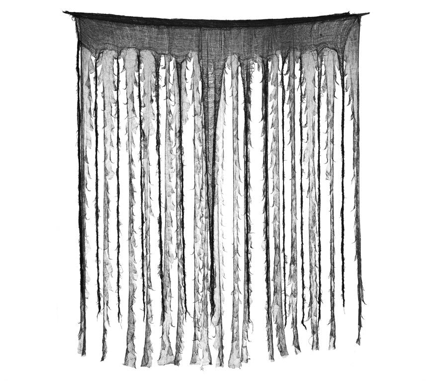 GP26141 – Halloween Gruseldeko Türvorhang Spinnennetz – Farbe: Schwarz