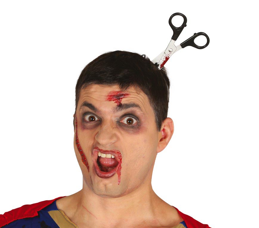 GP26196 – Halloween Horror Haarschmuck Schockeffekt – Farbe: Silber, Ansicht 2