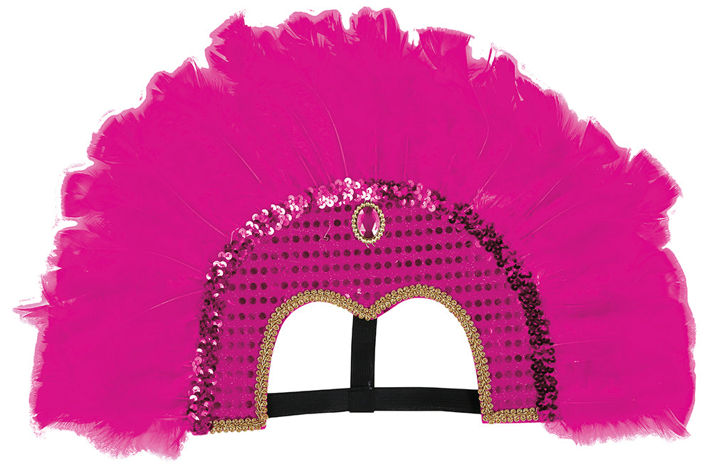 GP23067 – Samba Federkopfschmuck für Erwachsene – Farbe: Pink
