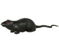 Latex Ratte schwarz 10 cm mit roten Augen