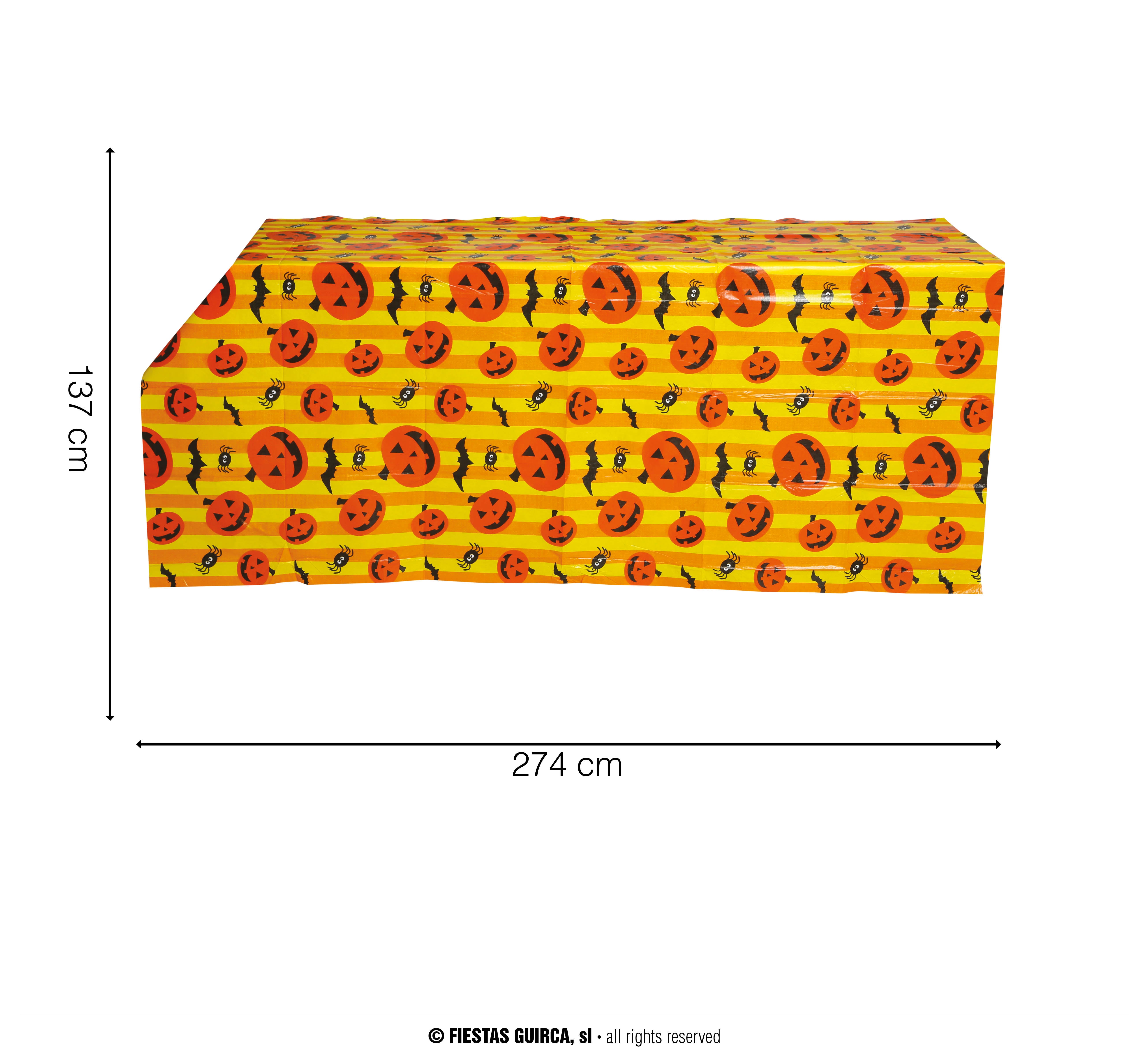 GP26457 – Halloween Kürbis Tischdecke – Farbe: Gelb