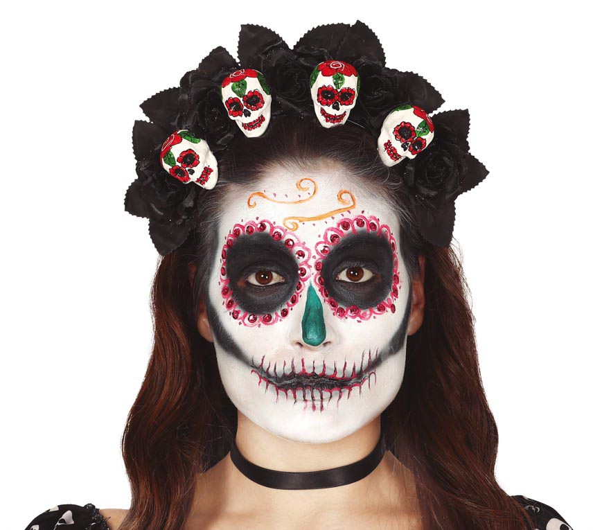 Totenkopf Haarreif für Damen Tag der Toten