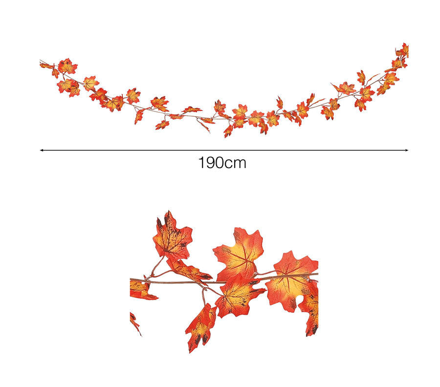 GP26475 – Halloween Ghirlande Orange Blätter 190cm – Farbe: Orange, Ansicht 2