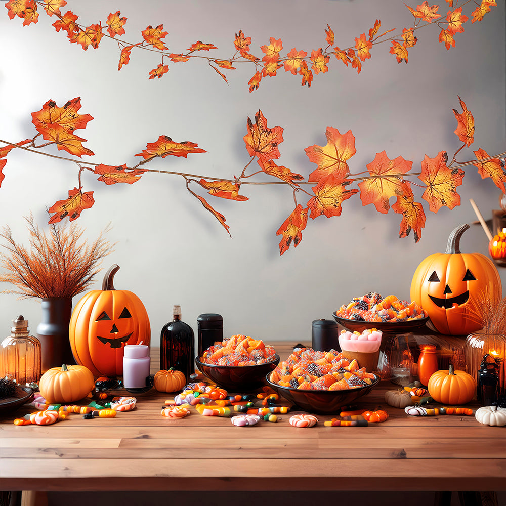 GP26475 – Halloween Ghirlande Orange Blätter 190cm – Farbe: Orange