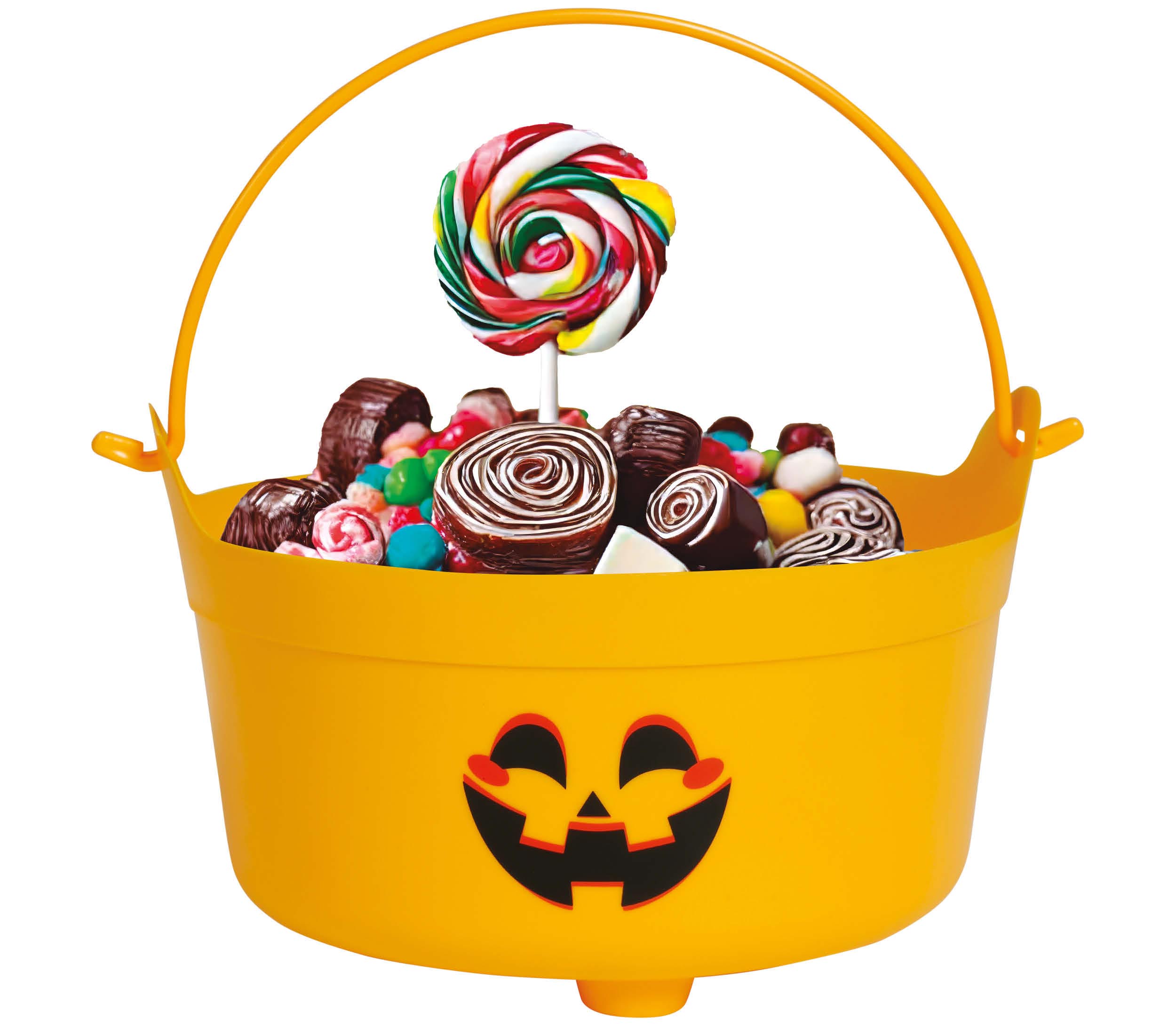 GP26492 – Hexen Kürbis Halloween Korb Süßigkeiten – Farbe: Orange, Schwarz