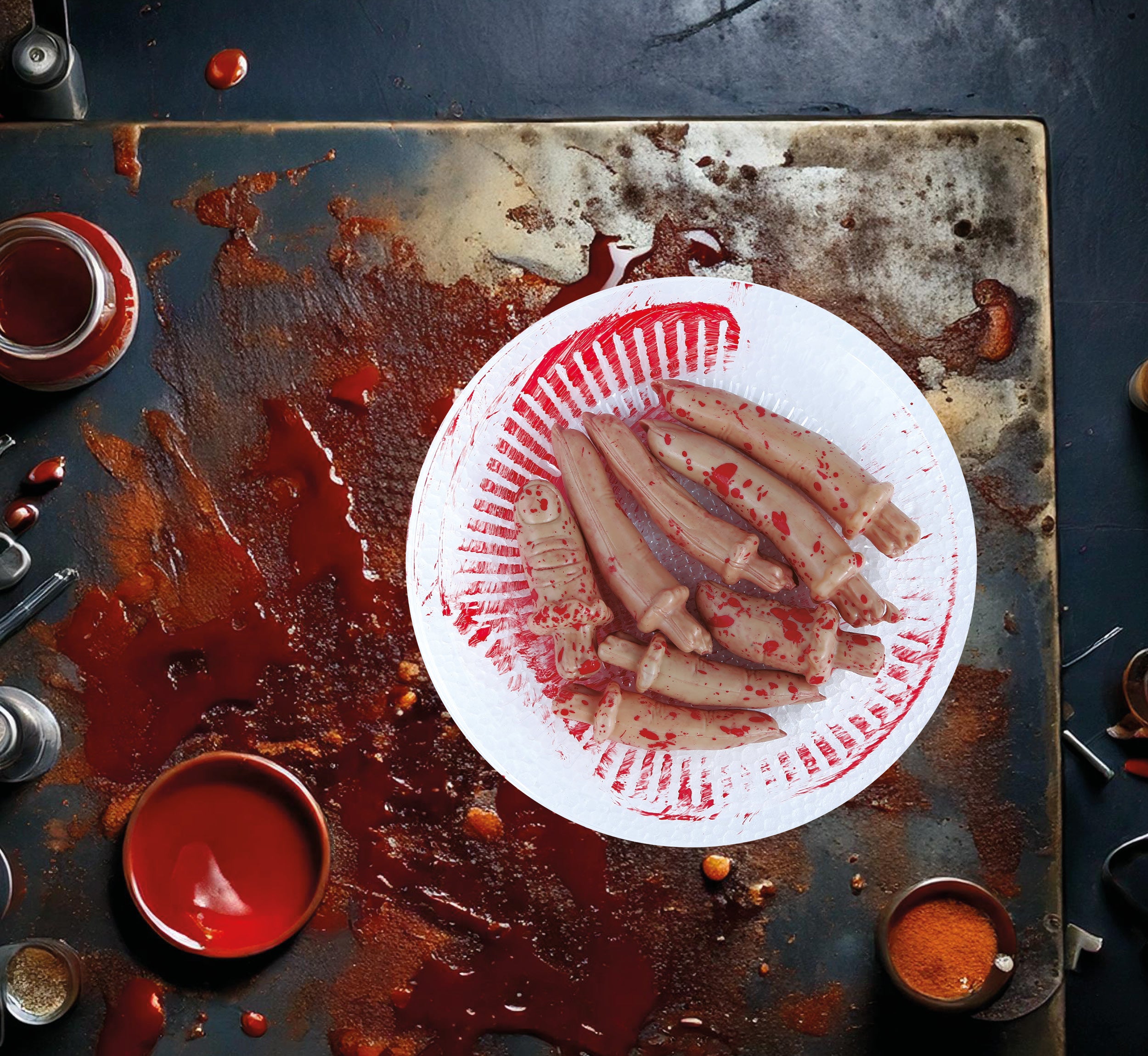 GP26572 – Halloween Finger Deko Blutige Geisterparty – Farbe: Natural