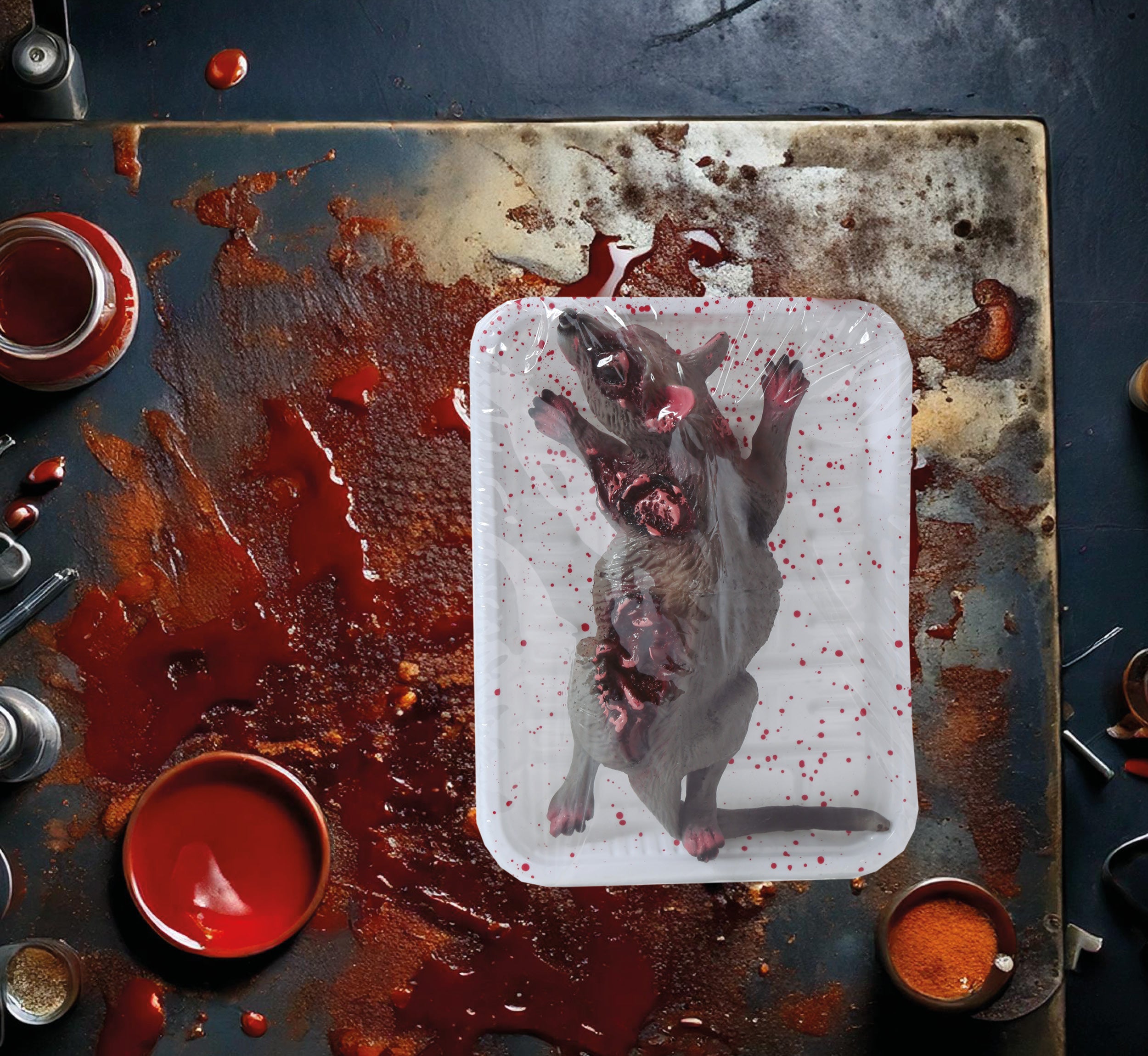 GP26573 – Halloween Ratte Schocker Gruselig – Farbe: Grau