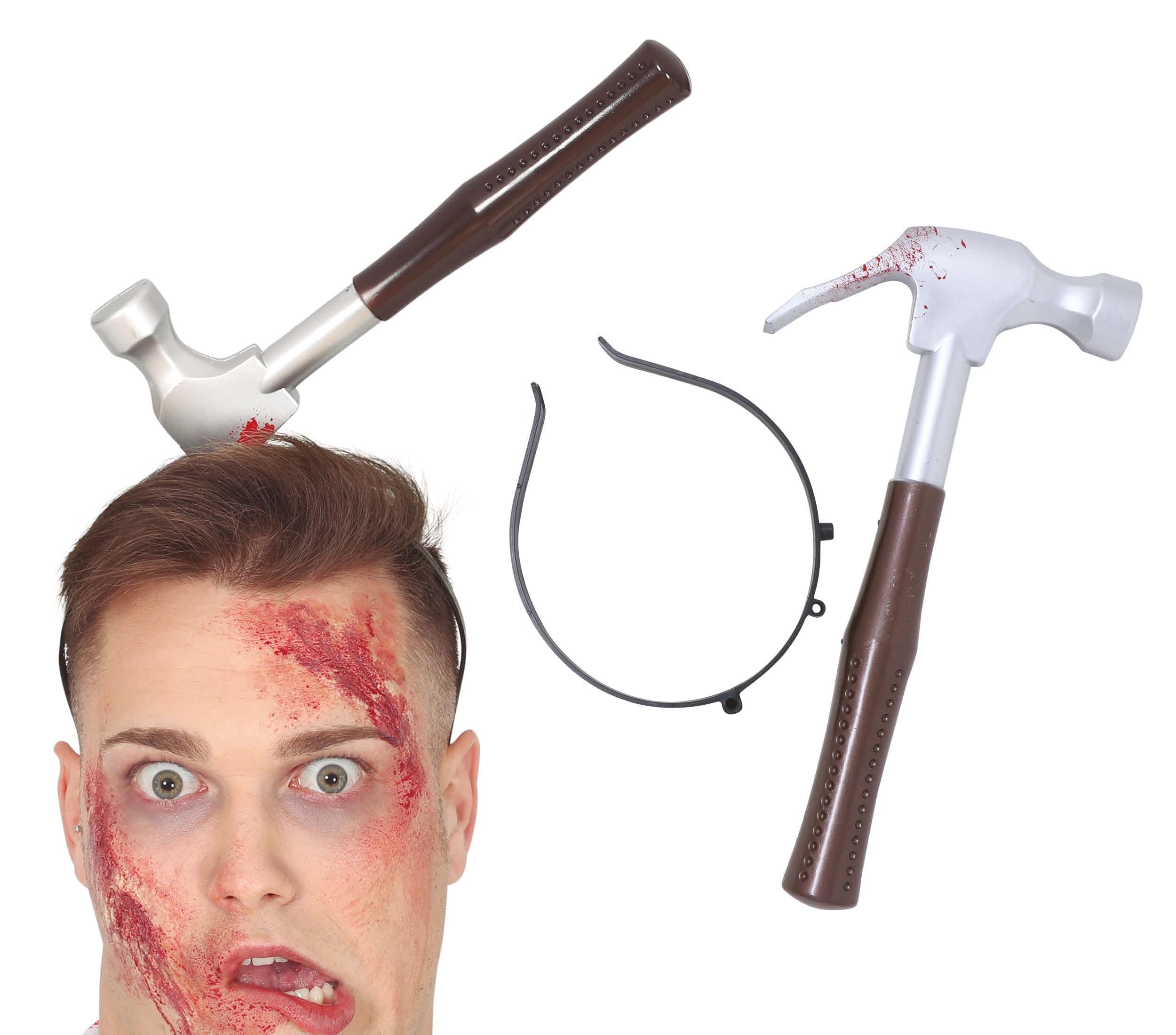 GP26605 – Halloween Scherzartikel Hammer Kopf Requisit – Farbe: Silber