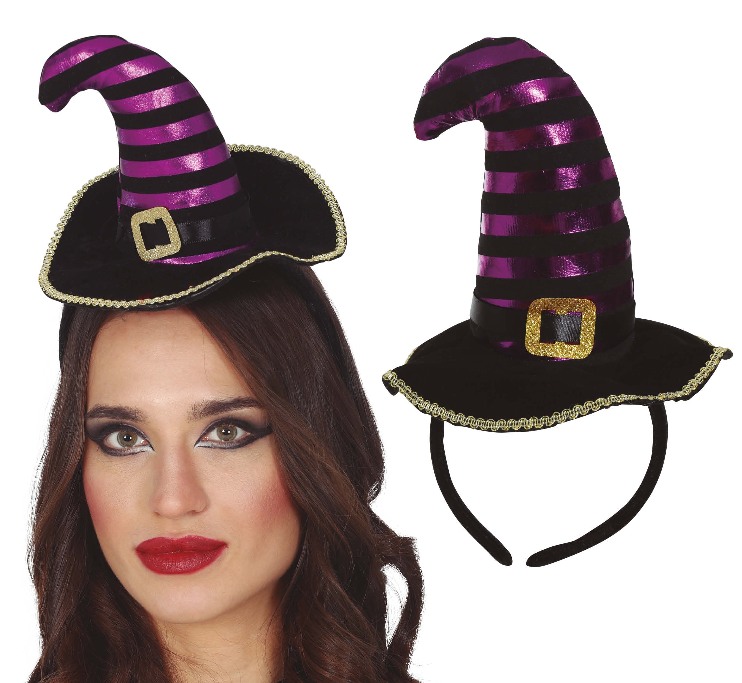 GP26636 – Hexen Zauberhut Haarreif Halloween – Farbe: Lila