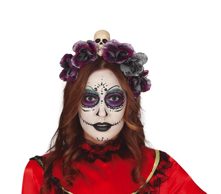 GP26640 – Tag Der Toten Haarband Halloween – Farbe: Grau, Ansicht 2