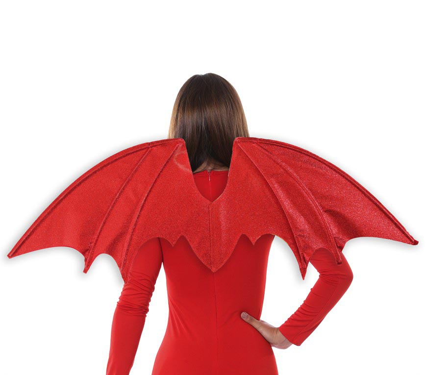 GP26642 – Dämonenflügel Halloween Rot Teuflische Flügel – Farbe: Rot, Ansicht 2