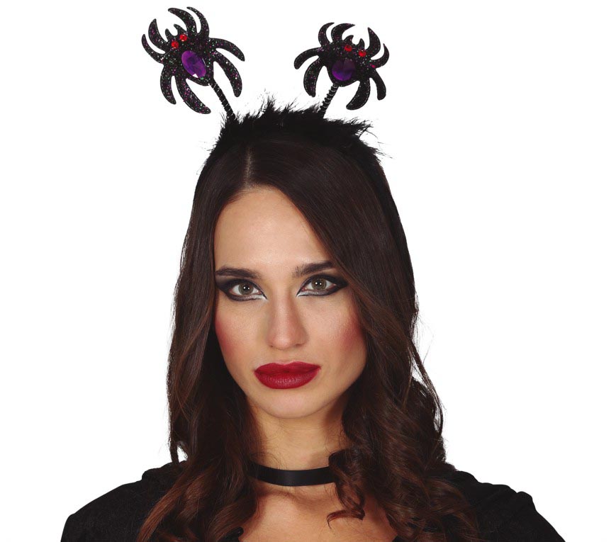 GP26645 – Halloween Tiere Haarreif Schwarze Spinnen – Farbe: Schwarz