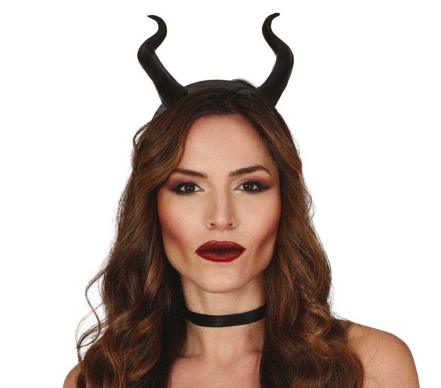 GP26722 – Dämonische Hörner Stirnreif Halloween – Farbe: Schwarz