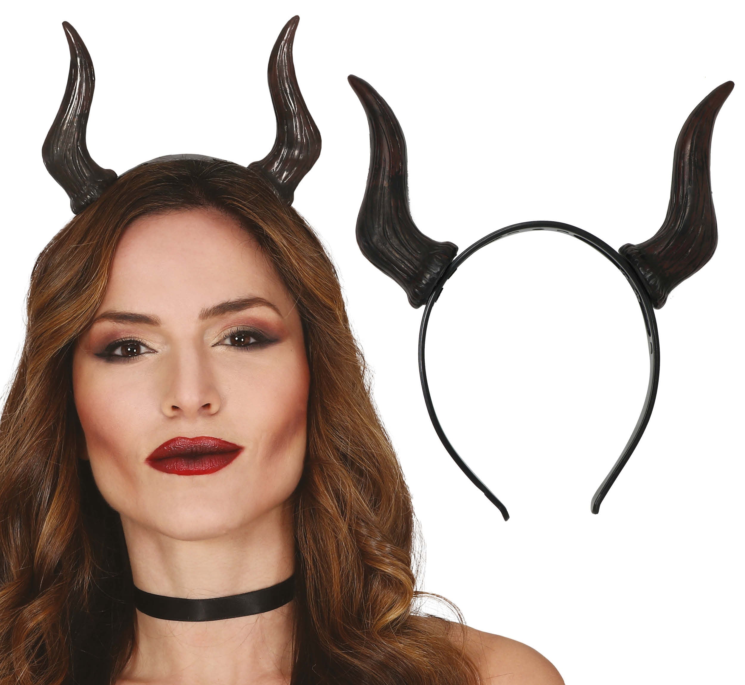 GP26723 – Dämonischer Haarreif Teufel Hörner – Farbe: Schwarz