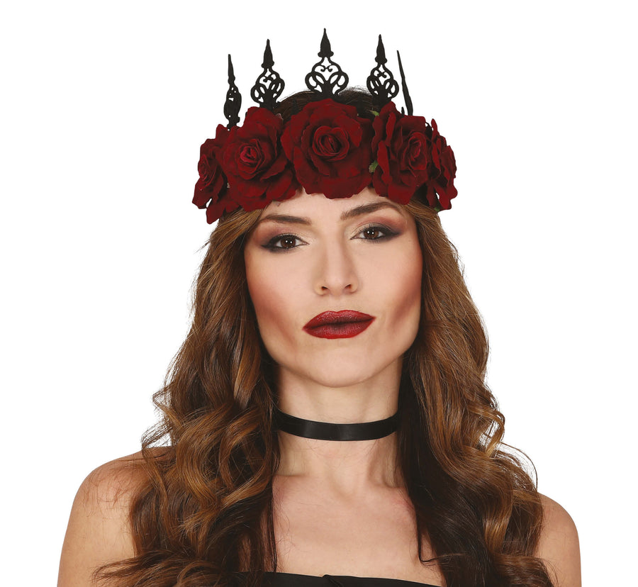 GP26727 – Märchen Königin Krone Rosenkranz – Farbe: Schwarz, Ansicht 2
